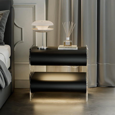 Figueroa Bedside Table With Storage & Light Strip