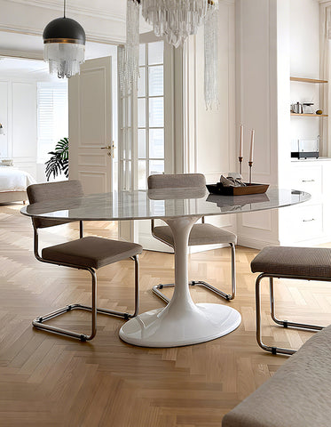 Masuda Oval Dining Table, Marble