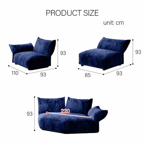 Berisha Petal Three Seater Corner Sofa, Four Seater Curved Sofa