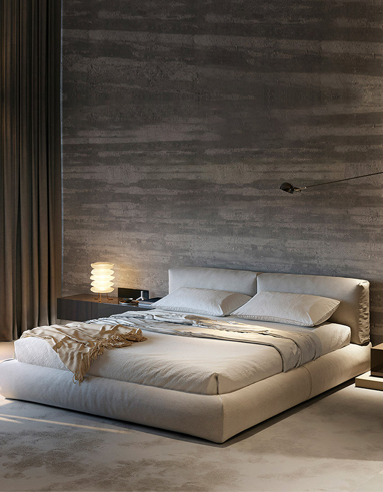 Hassan Modern King Superking Size Bed, Linen