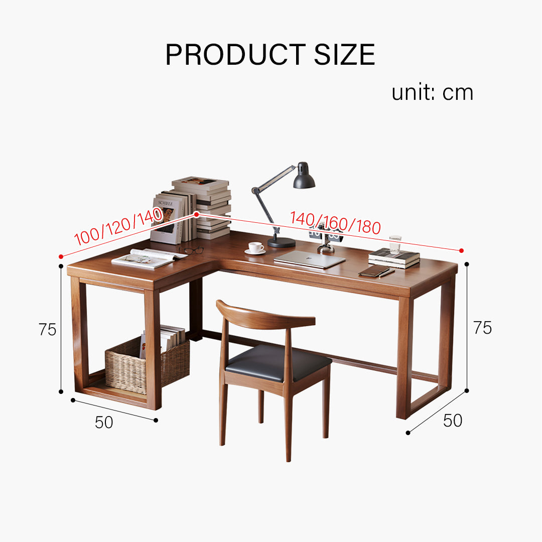 Amari L Shape Office Desk With Chest of Drawers, More Colors
