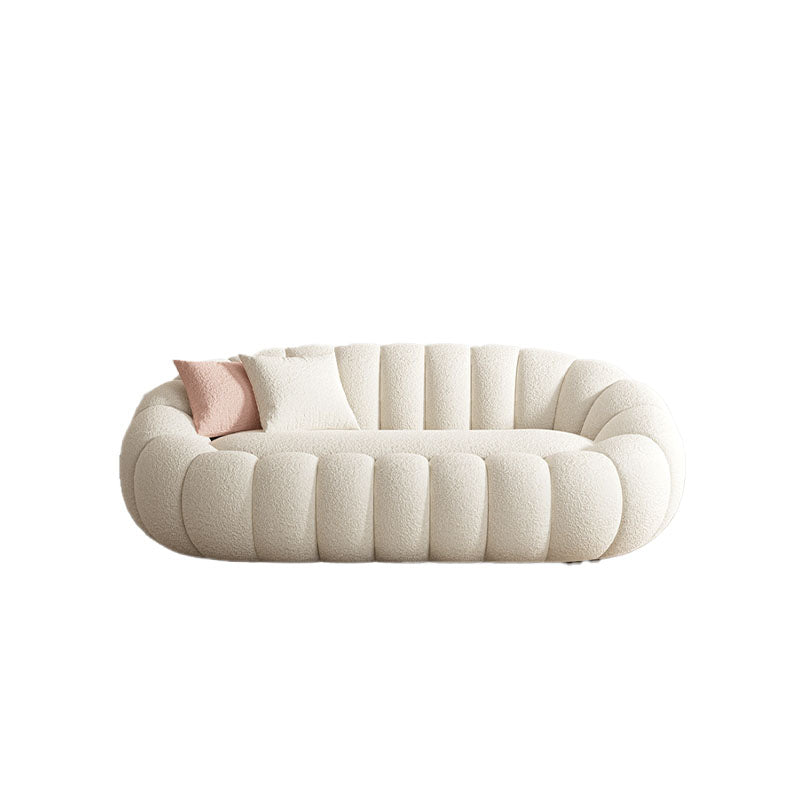 Pumpkin Round Swivel Armchair, Boucle