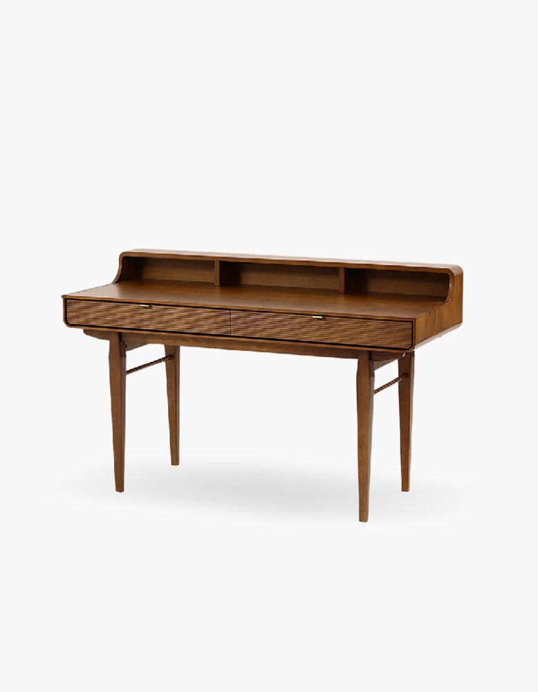 Moran Carved Office Desk, Solid Wood｜ DC Concept
