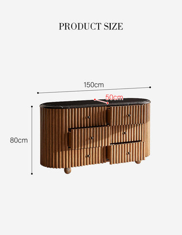 Ava Marble Hallway Sideboard, Solid Wood