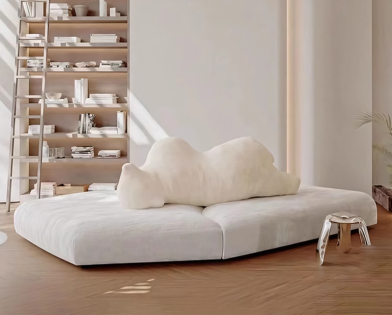 White Bear Cozy Sofa, Four Seater Sofa, Corduroy