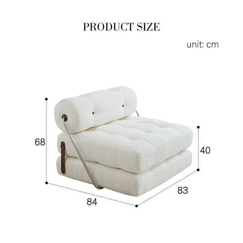 Kumar Single Seater Sofa Bed, Boucle