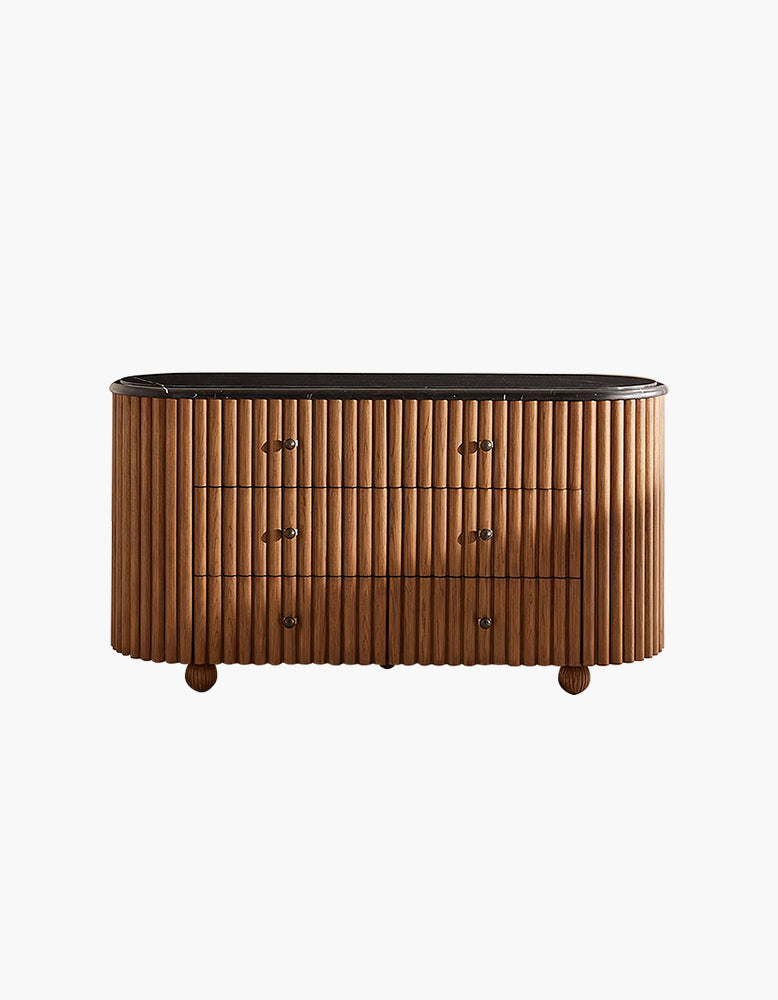 Ava Marble Hallway Sideboard, Solid Wood