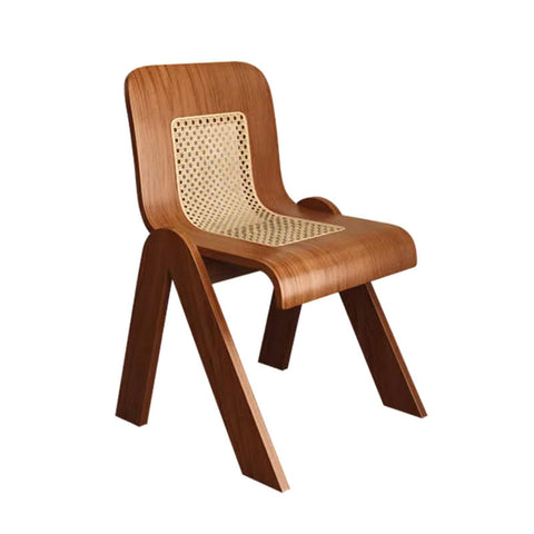 Nita Curved Rattan Dining Chair, Rubber Wood