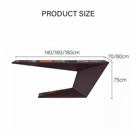 Tariq Modern Office Desk For Home, Black Wood