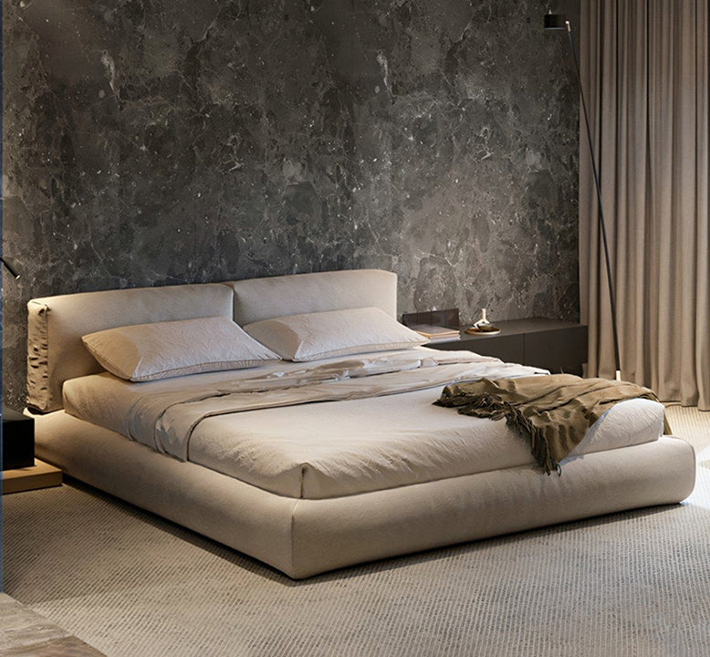 Hassan Modern King Superking Size Bed, Linen