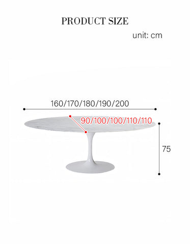 Masuda Oval Dining Table, Marble