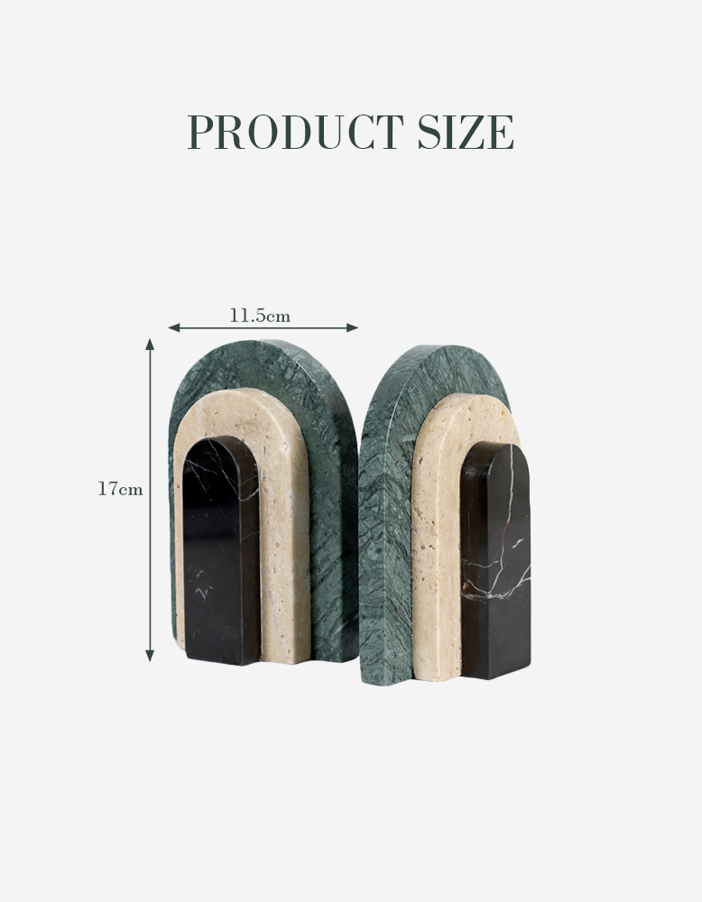 Alexis Stone Bookends, Marble