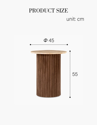 Sweeney Round Side Table, Travertine