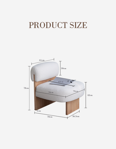 Evander Boucle Armchair with Wooden Frame