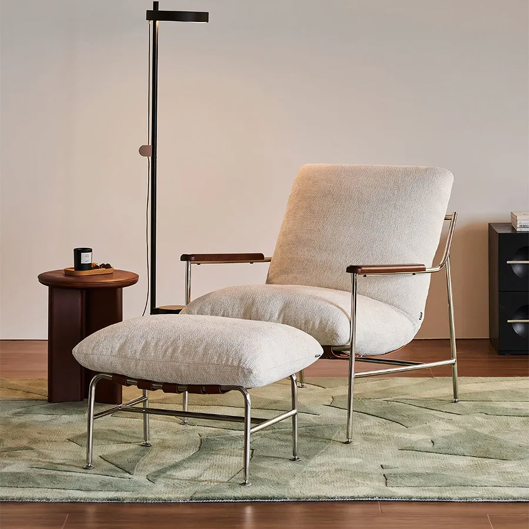 Orozco Lounge Chair With Ottoman, Chenille