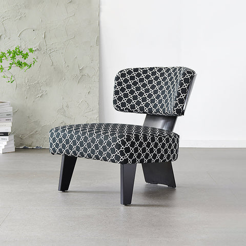 Nascimento Patterned Accent Chair, Black Armchair