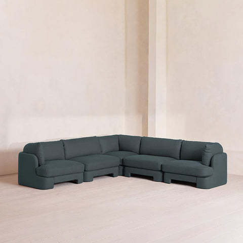 Dominguez L Shape Four Seater Sofa, Modular Corner Sofa, Boucle