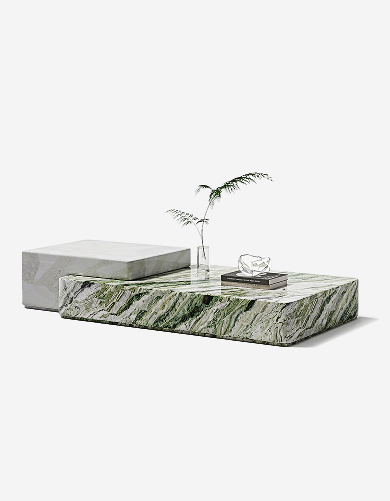 Giuli Marble Coffee Table Set, Stone
