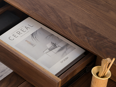 Boucher Office Desk With Storage, Walnut
