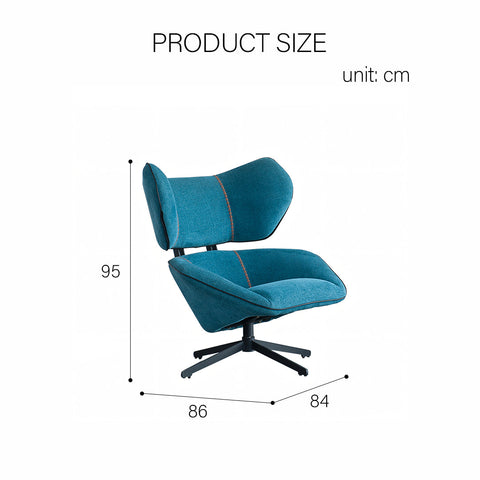 Gallo Swivel Lounge Chair With Footstool, Blue