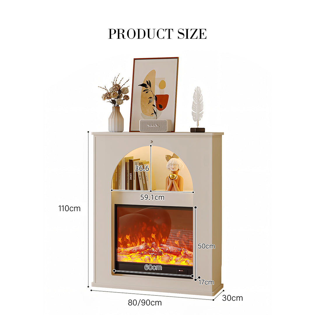 Slimline Console Table With LED Light And Fake Fireplace