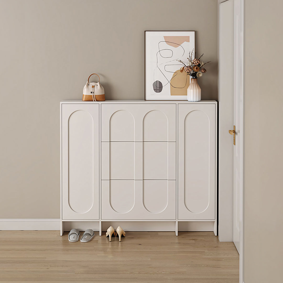 Emilio Slimline Shoe Storage For Hallway, Cream