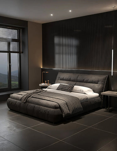 Raj King Size, Super King Size Bed With Storage, Dark Grey