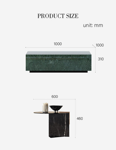 Aberdeen Coffee Table Set, Marble