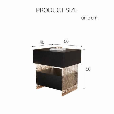 Ibarra Bedside Table With Storage & Light Strip