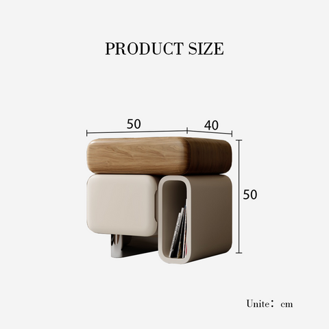Violeta Modern Bedside Table, Solid Wood