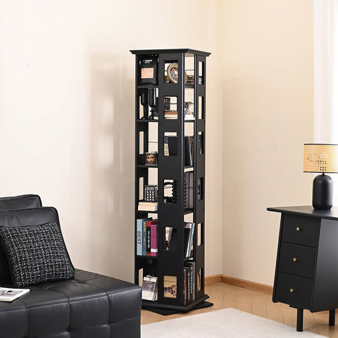 Bartholomew Rotating Bookshelf, Magazine Rack, Solid Wood
