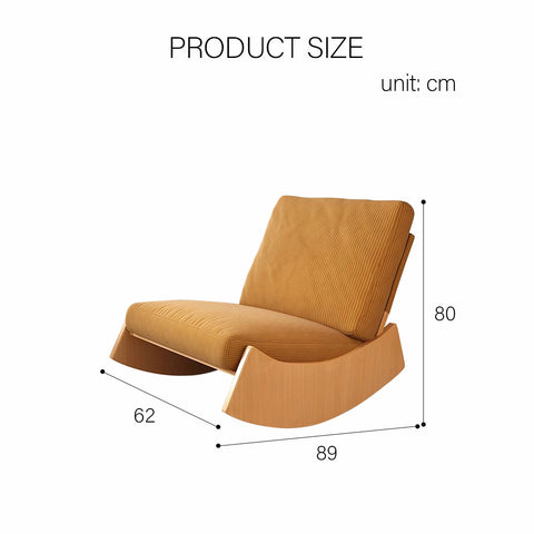 Anaya Rocking Chair, Corduroy & Wood