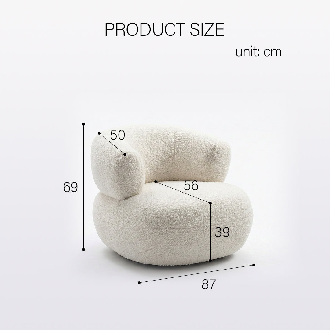 Deirdre Armchair, White Boucle