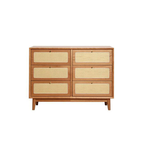 Vivian Cabinet, Rattan & Wood