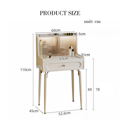 Layla Slimline Dressing Table, Small Dressing Table, Cream