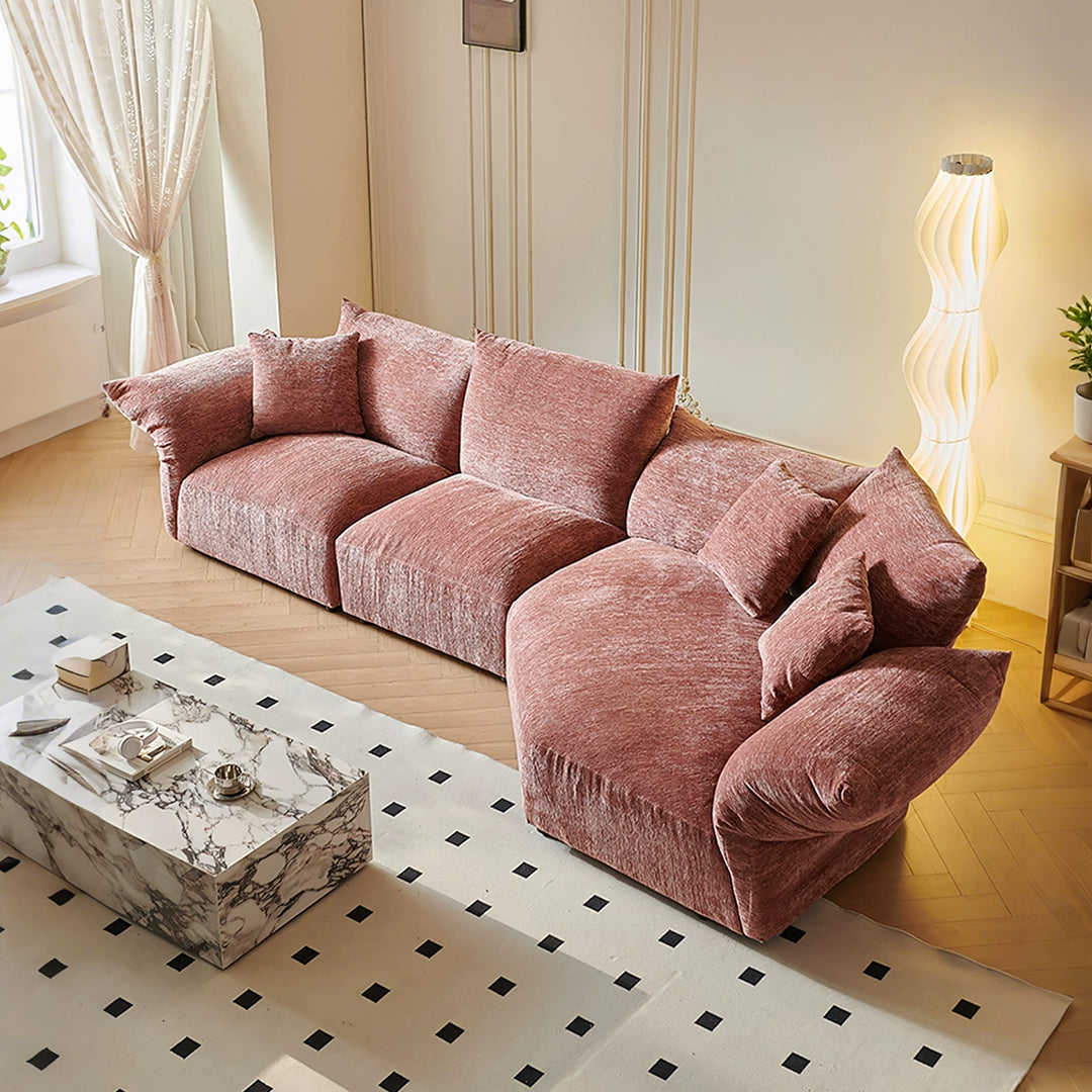 Berisha Petal Three Seater Corner Sofa, Four Seater Curved Sofa