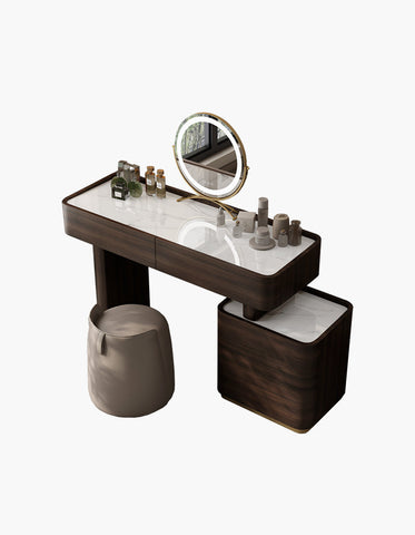 Harding Dressing Table With Mirror, Sintered Stone