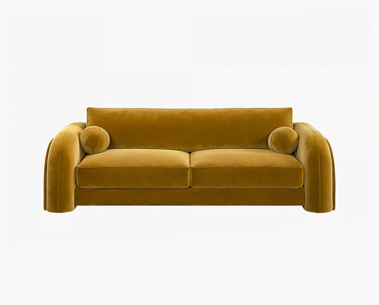 Voss Curved Two Seater Sofa, Velvet