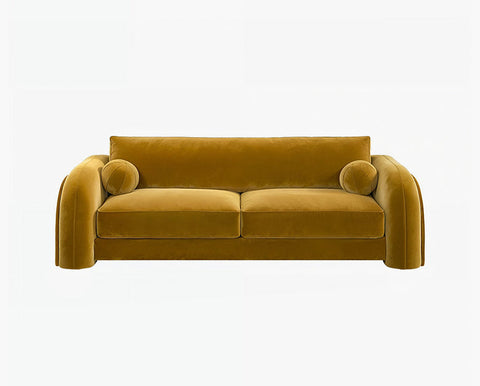 Voss Curved Two Seater Sofa, Velvet
