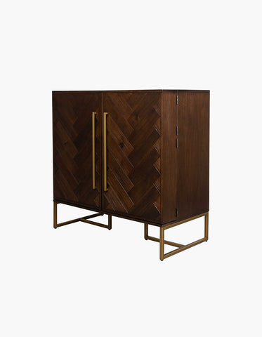 Mahajan Wine Sideboard With 2 Doors & Wine Rack, Solid Wood