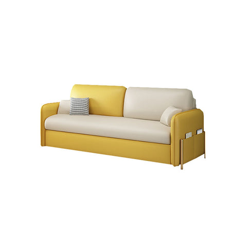 Burke Two Seater Sofa Bed, Yellow and White