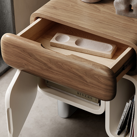 Violeta Modern Bedside Table, Solid Wood