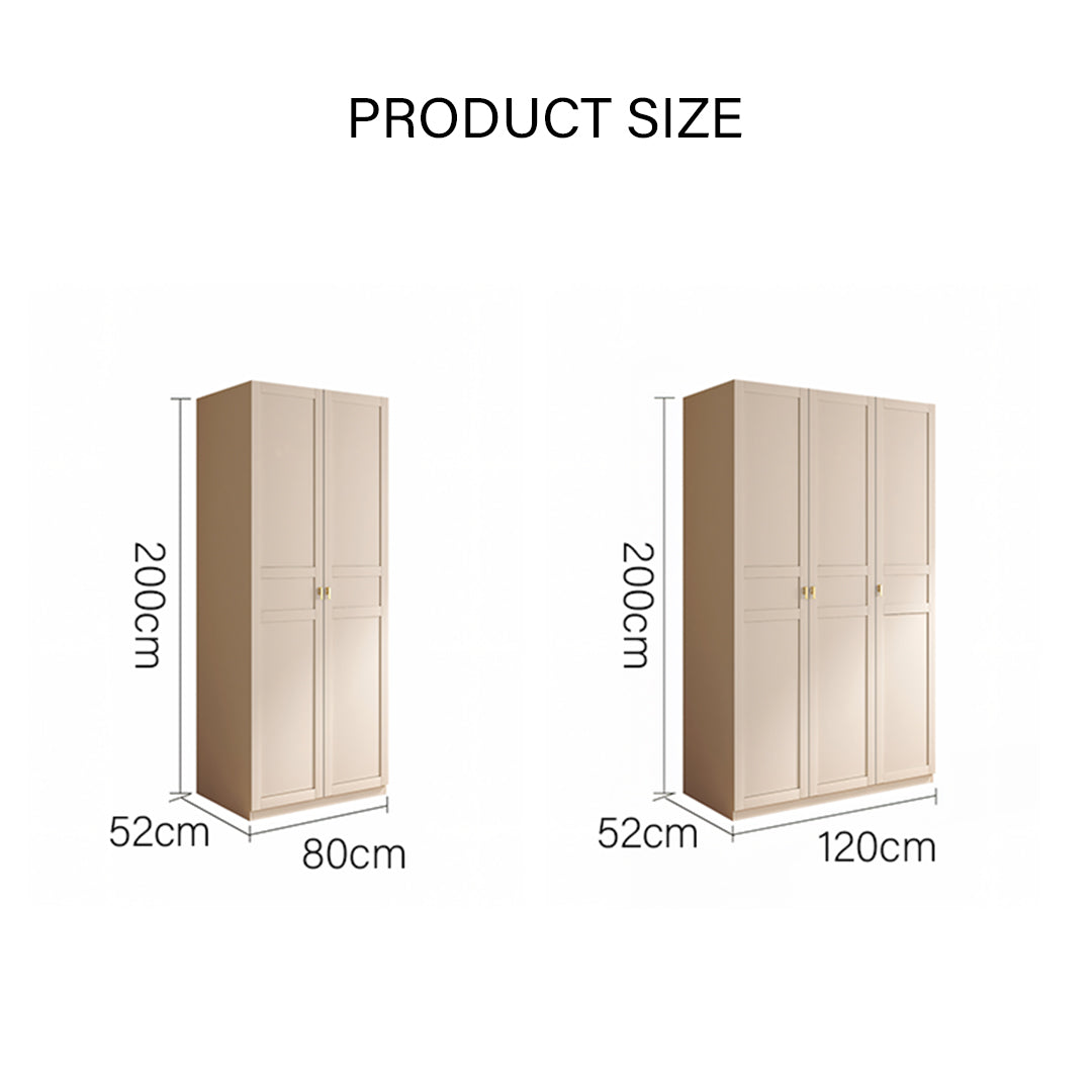 Leclerc Tall Wooden Wardrobe, Cream