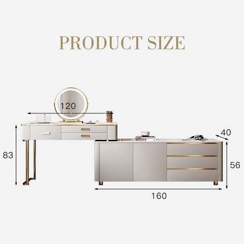 Haggith Corner Dressing Table With Sideboard