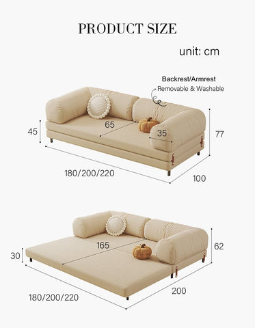 Kimura Two Seater Sofa Bed, Backrest Washable, Corduroy