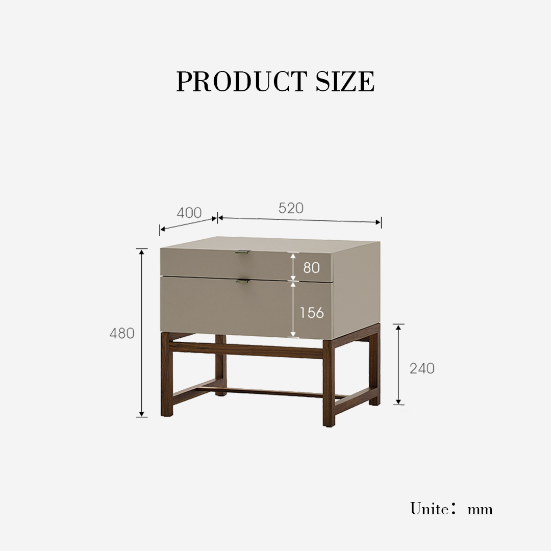 Eurydice Bedside Table, Retro Style