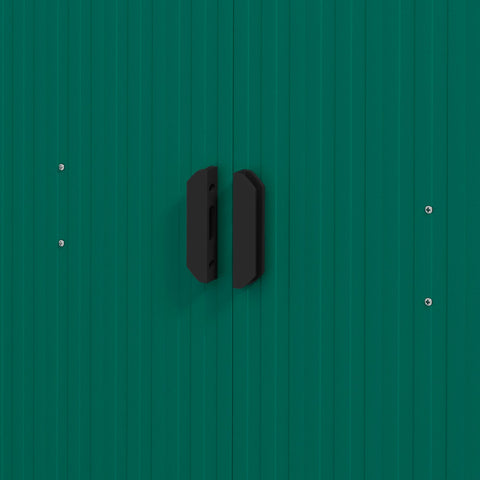 Outsunny 6.5ft x 3.5ft Metal Garden Storage Shed for Outdoor Tool Storage with Double Sliding Doors and 4 Vents, Green