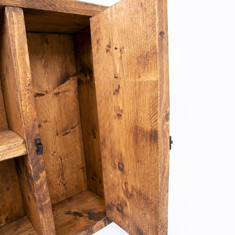 Bespoke Rustic Side Stand - Wood Cabinet Unit with Shelf