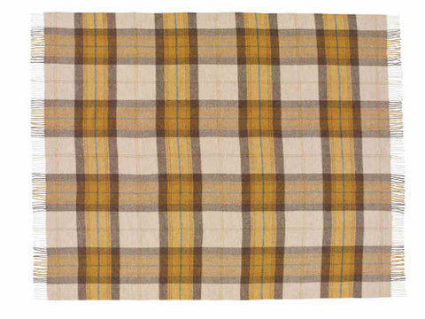 Skye Shetland Pure New Wool Throw - Gold
