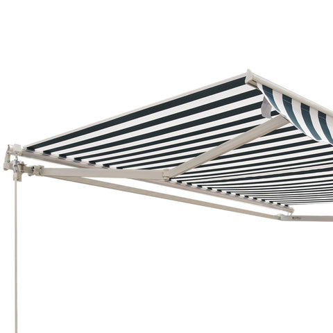 Outsunny Retractable Awning, 2.5x2 m-Dark Green/White
